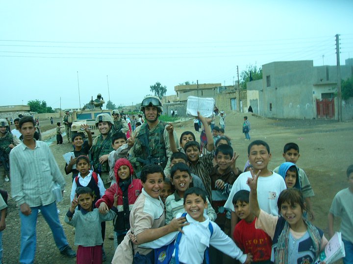 Me and kids in Taji, Iraq